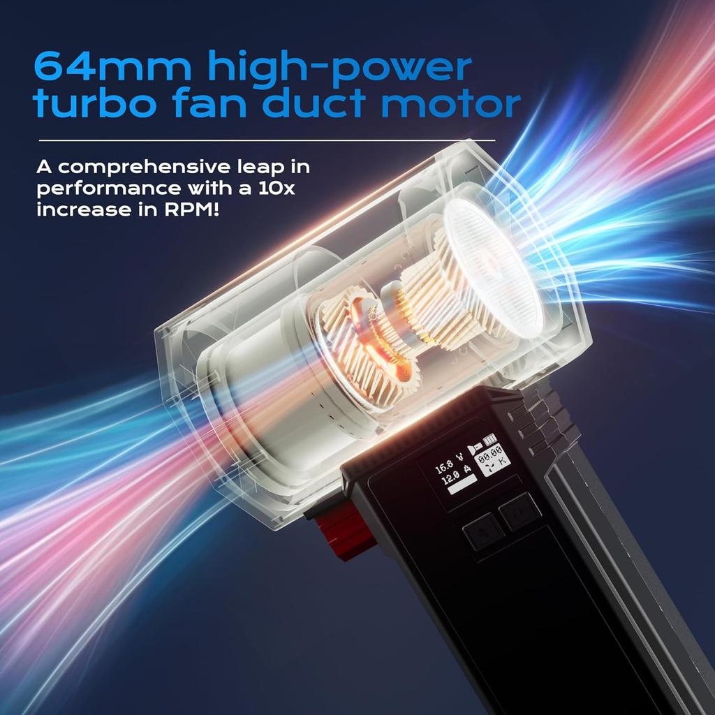 Durable And Safe Booster Portable Turbo Fan With Led Lighting Powerful Air Blower Brushless Durable High-Speed Powerful 4000Ma 1600G
