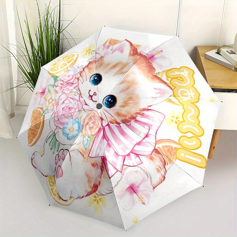 

1pc Sweet Kitten Idea Design Automatic Opening and Closing Umbrella - Suitable for Various Occasions, Outdoor Activities, Lightweight and Du