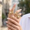 Exquisite Shell Bead Sunflower Stainless Steel Open Ring Set - High-End Hand Jewelry