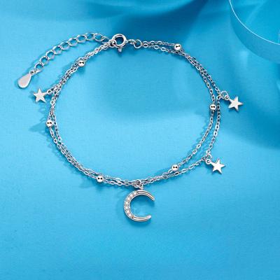 Stern Mond Armband Damen Nische Exquisit Vielseitig Premium Sensei Ins Wind Doppellagiges Armband Hand Schmuck