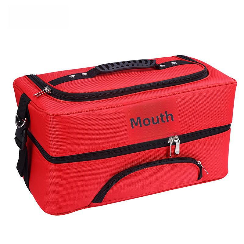 Large Capacity Multifunctional Cosmetic Box with Double-Opening Oxford Cloth for Makeup, Nail Art, and Embroidery Tools