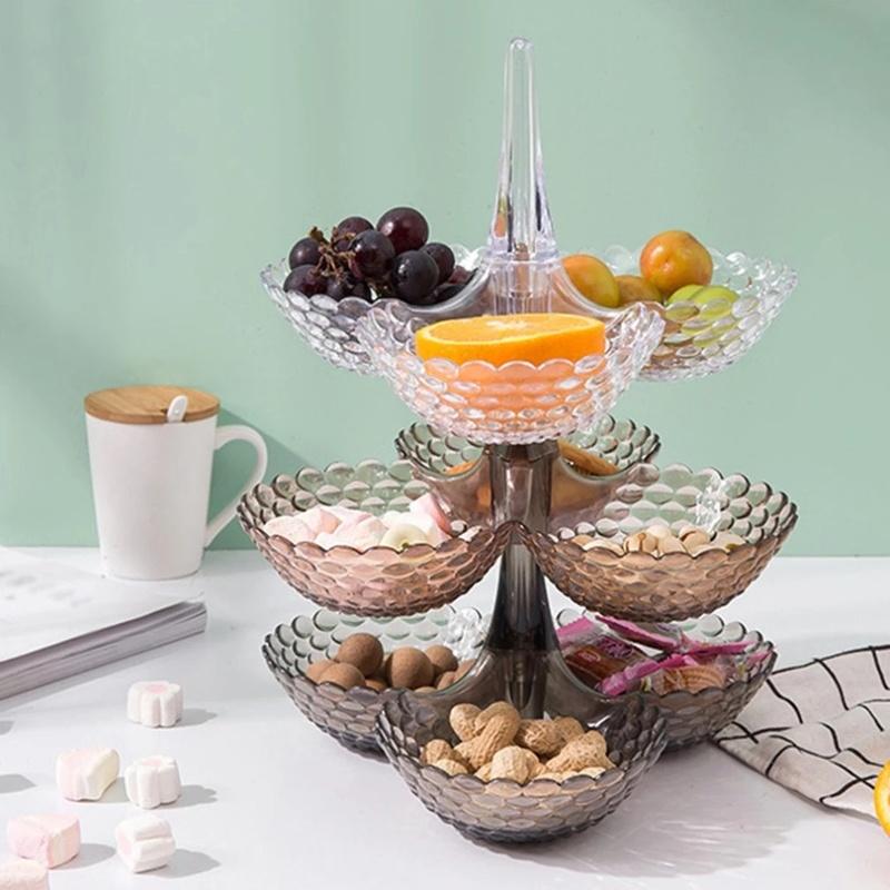Küche Süßigkeiten Obstteller Europäischer Kunststoff Stapelbar Trockenfrüchte Snacks Tablett Home Hochzeit Party Tisch Dessert Dekoration Teller