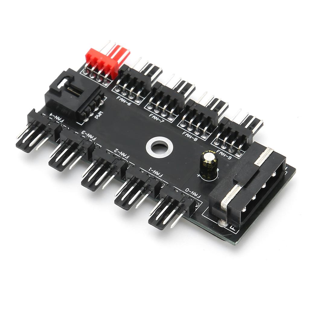 Fan Hub 4‑Pin PWM Integrated Power Supply Adapter Cable 1 To 10 Splitter for CPU CoolingIDE Port