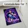 Personalized Crystal Velvet Carpet,Blue Lock Custom Printed Name, Plush Area Rug For Home Indoor Decor