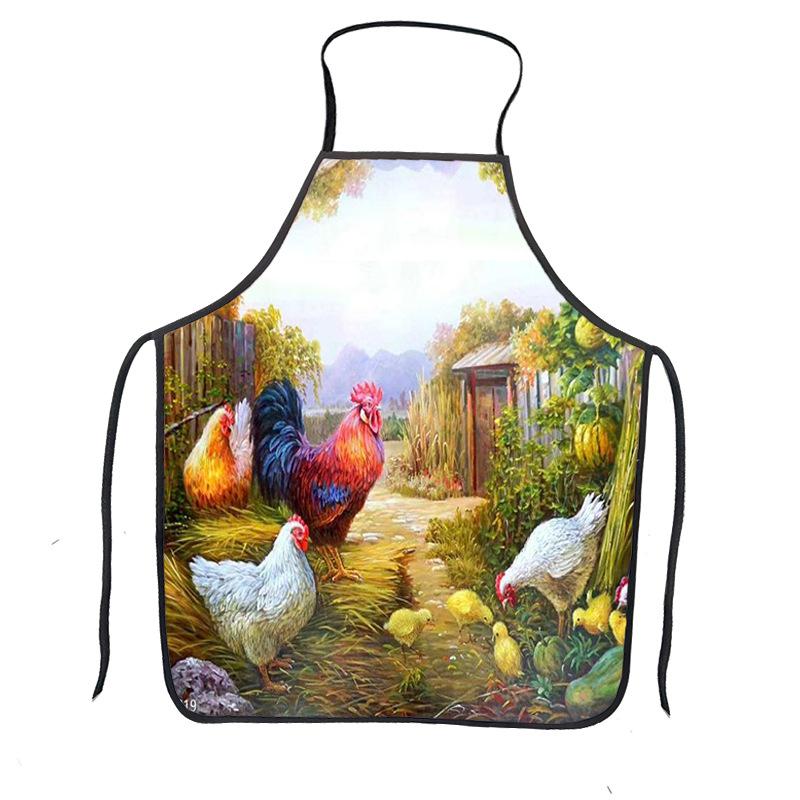 Innovative 3D Rooster Print Waterproof & Stain-Resistant Apron