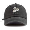 Pc Flower Print Washed Baseball Cap for AdultsMinimalist Retro Style Casual Soft Adjustable Dad HatPerfect As Gift