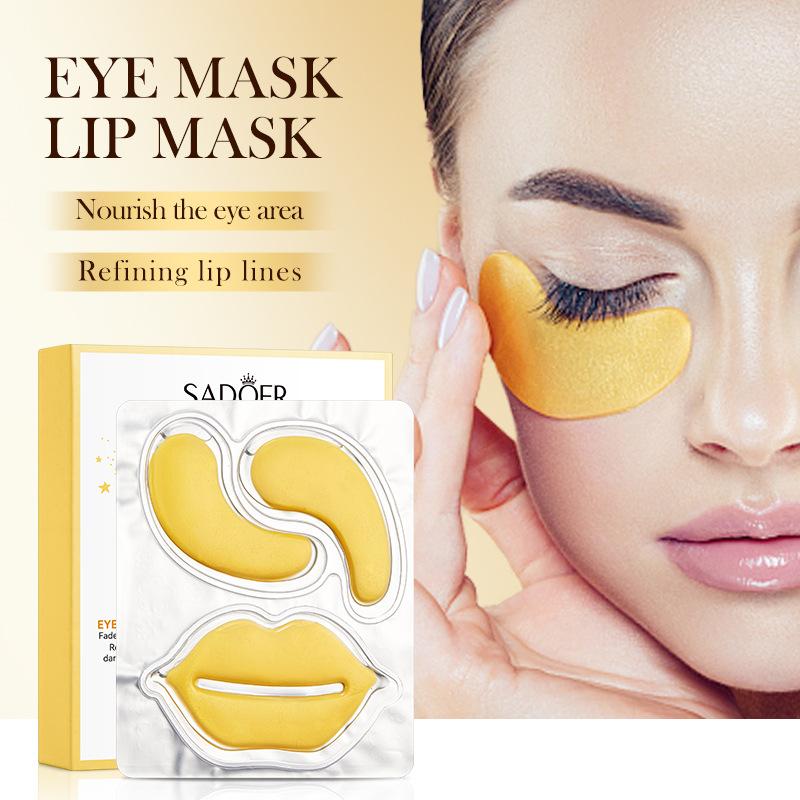 Ensemble combiné masque pour les yeux et les lèvres, soins hydratants pour les yeux masque pour les lèvres et les yeux masque à lèvres produits de soin de la peau
