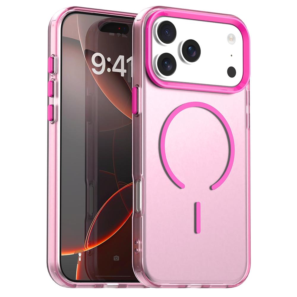 For iPhone 17 Pro Max C-shaped Magnetic Case Candy Color PC + TPU + PET Phone Cover