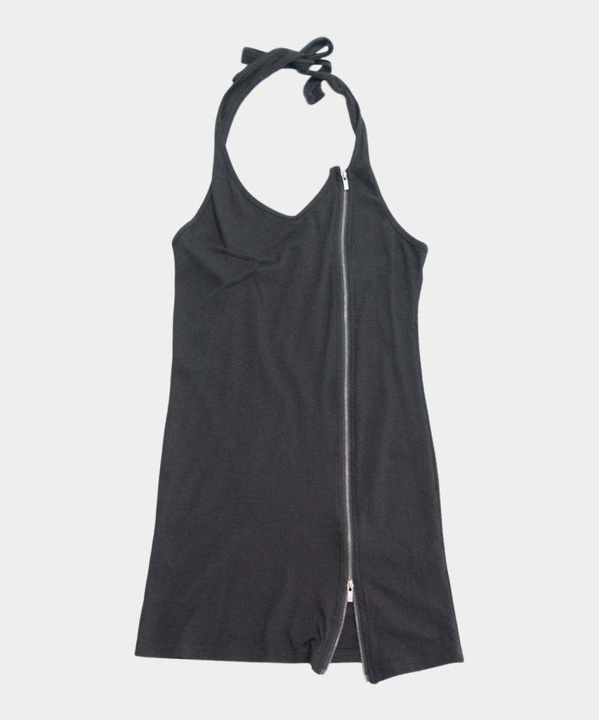 PLACE STUDIO Halter Neck Strap Multi-Zipper Point Layered Sleeveless T-Shirt Set_2 Colors