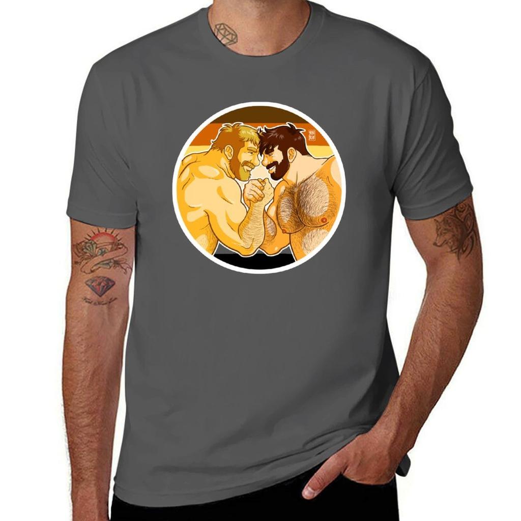 ADAM E MIKE AMANO IL BRACCIO DI FERRO ORSO ORGOGLIO - T-Shirt Cerchio Basic Monocolore Manica Corta Top in Cotone
