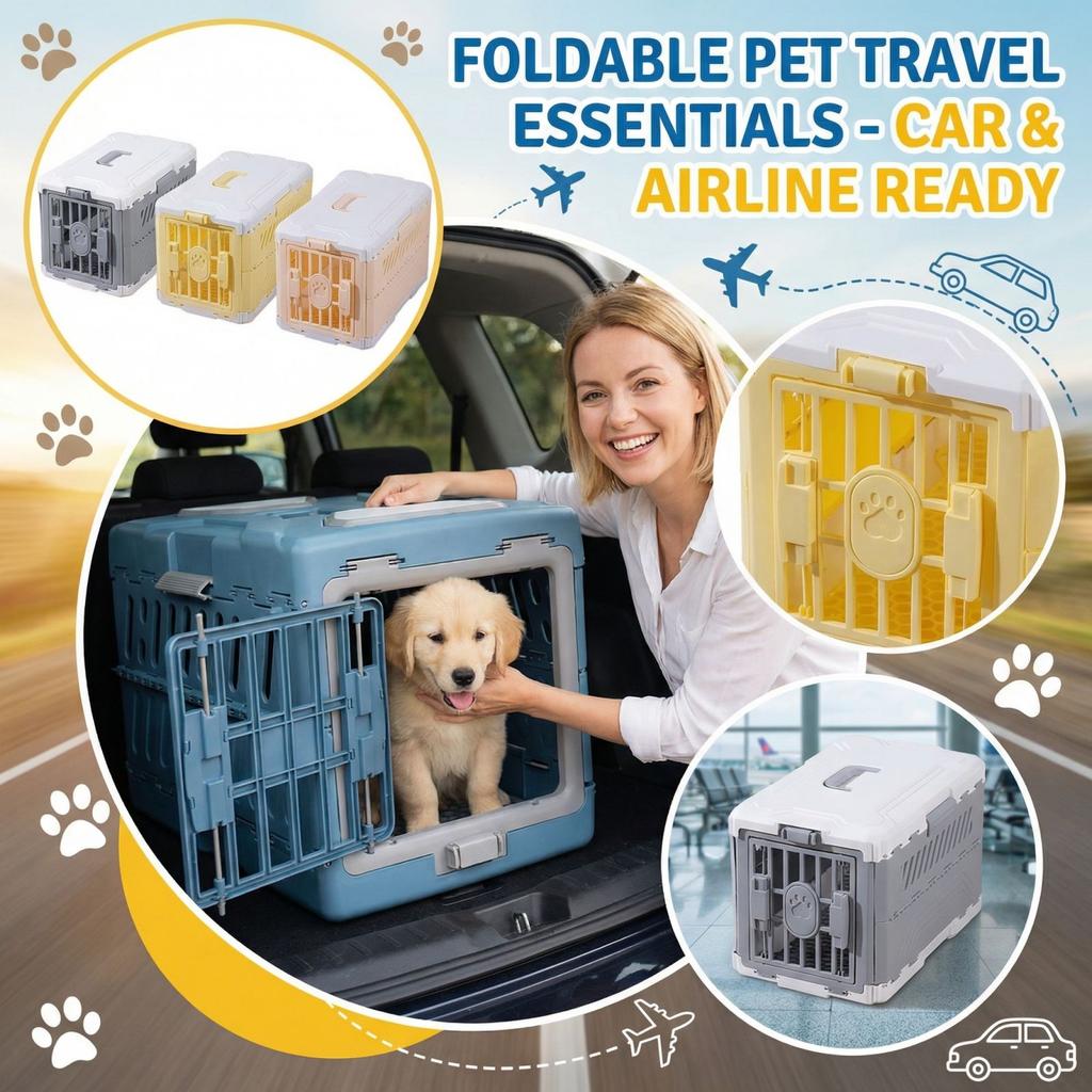 Foldable Pet Aircraft Box Portable Vehicle Mounted Cats And Dog Cage Checked Luggage Box