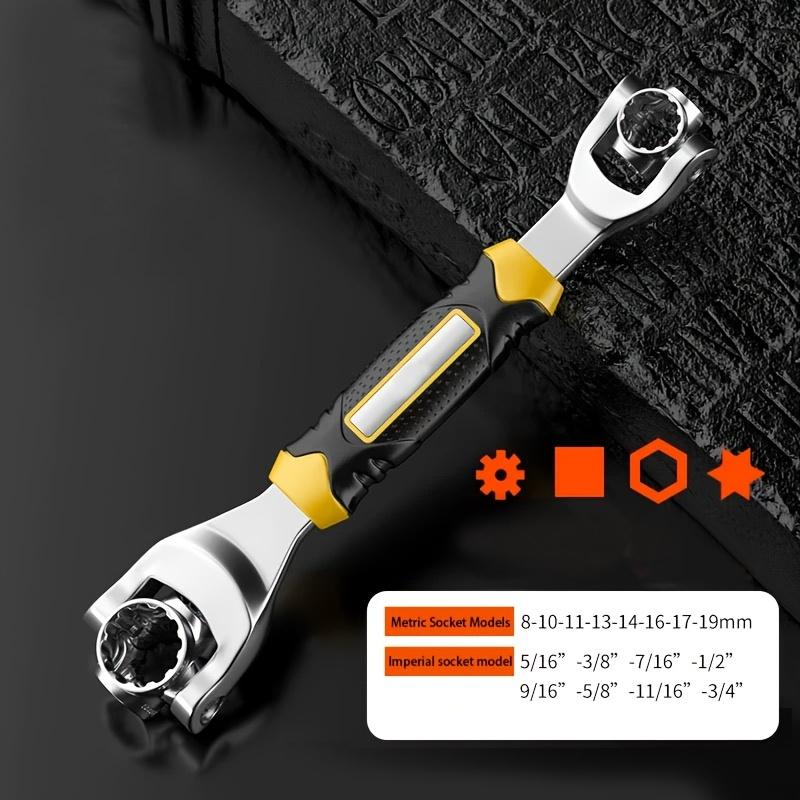 52 In 1 Tooth Shaped Multifunctional Wrench Socket Metric 360 Degree Multifunctional Sleeve Wrench Tool 8-19mm, 12 Tooth Non-magnetic Ratchet