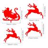 Christmas Elks with Sleigh Set Hollow-out Outdoor Garden Ornament Yard Art Decors with Stake for Courtyard Lawn