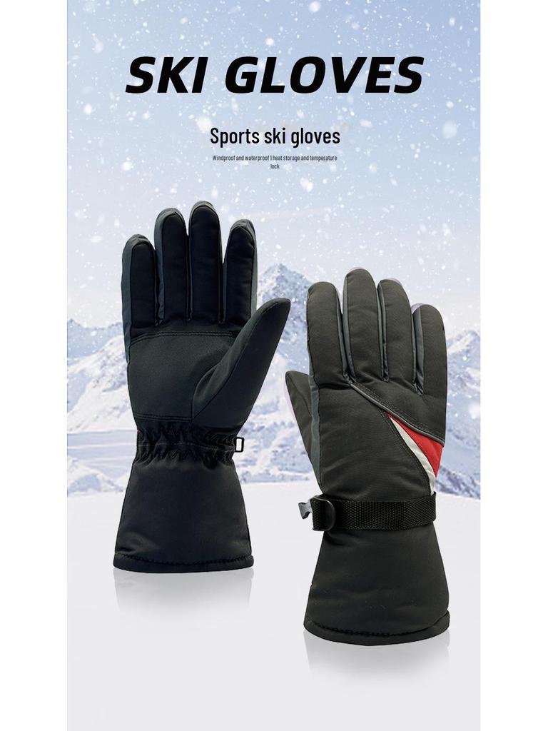 Mănuși de schi de iarnă pentru bărbați: Mănuși de ciclism de exterior calde, rezistente la vânt, impermeabile, rezistente la frig