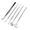 5pcs Teeth Cleaning Tools Stainless Steel Tooth Tartar Scraper Oral Care Tool with 2 Mouth Mirror 2
