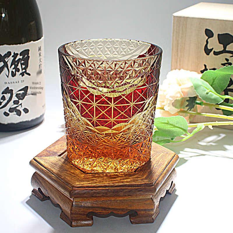 Edo Kiriko Hand-Carved Crystal Whisky Glass