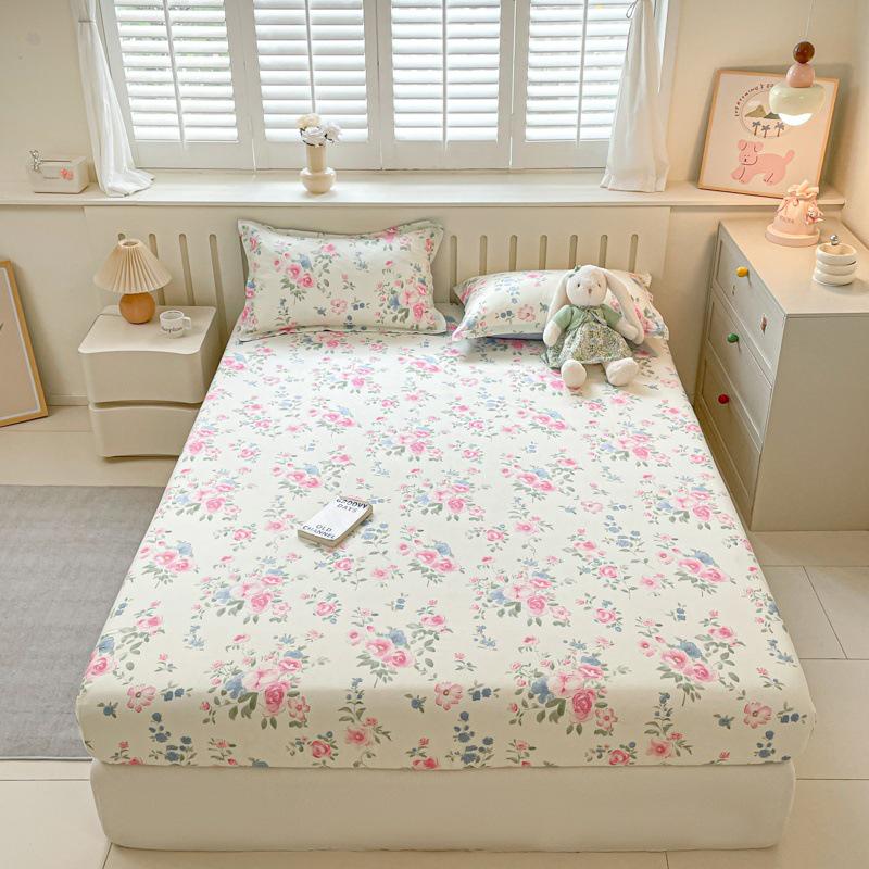 100% Cotton Fitted Sheet: Soft, Printed, Moisture-Wicking, Sweat-Absorbing, Anti-Static Mattress Protector