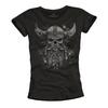 Viking Shirt Women - Man with Beard Skull Motif - Vintage Design T-Shirt for Women Black Short Sleeve Top S-XL