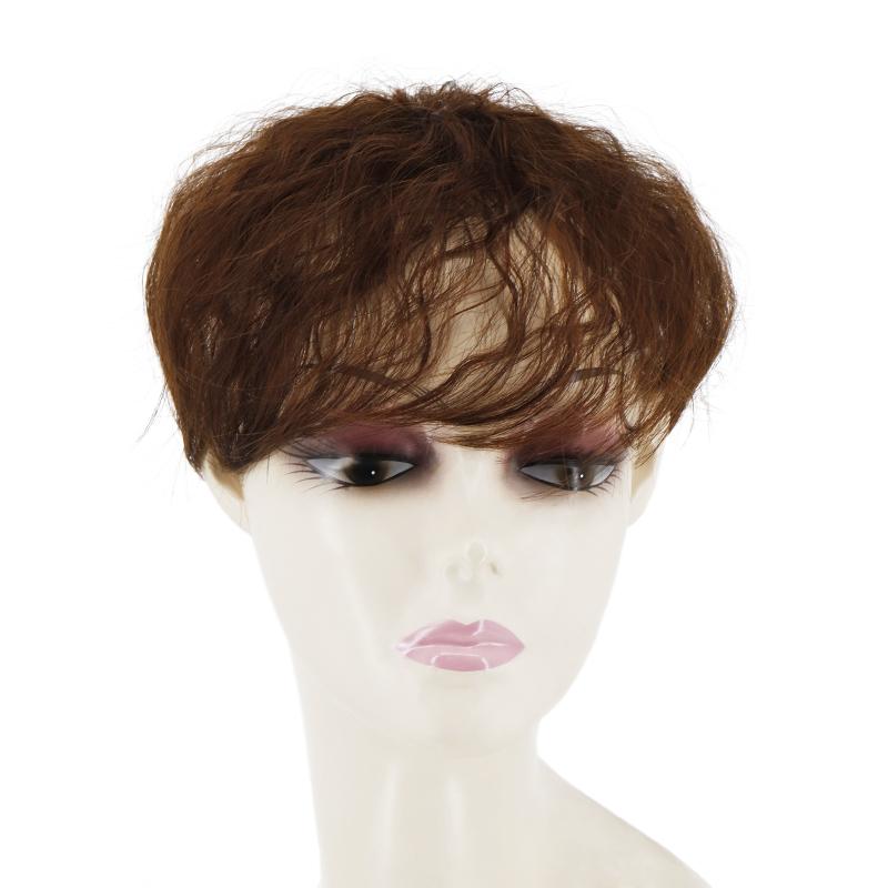 Women Short Curly Hair Extensions Wig Clip On The Top of The Head Cover White Hair Natural Color Black Brown Blond Daily Use