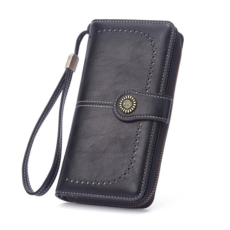 Portafoglio da donna in vera pelle Porta carte multiplo lungo Portafoglio RFID di grande capacità per borsa da donna per cellulare