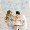 Baby Boy Shower Decorations - 3M Long Welcome Banner, Blue for Gender Reveal Party