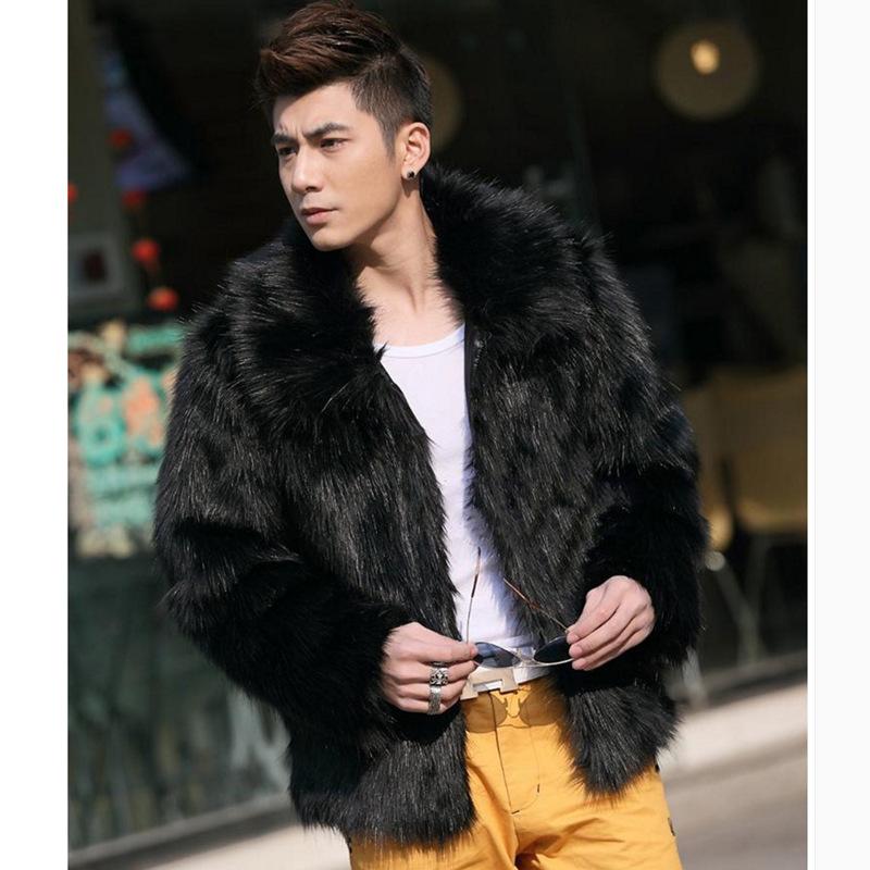 

Новая мужская меховая куртка осень-зима, имитация лисьего меха, средней длины, приталенного силуэта и теплая, европейско-американского стиля, большого размера, повседневная и теплая S белый