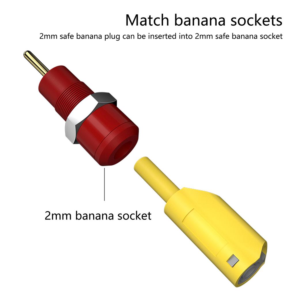 10Pcs 2mm Shrouded Stackable Banana Plug High Voltage Plugs Connector Safety None Welding Multimeter Connector