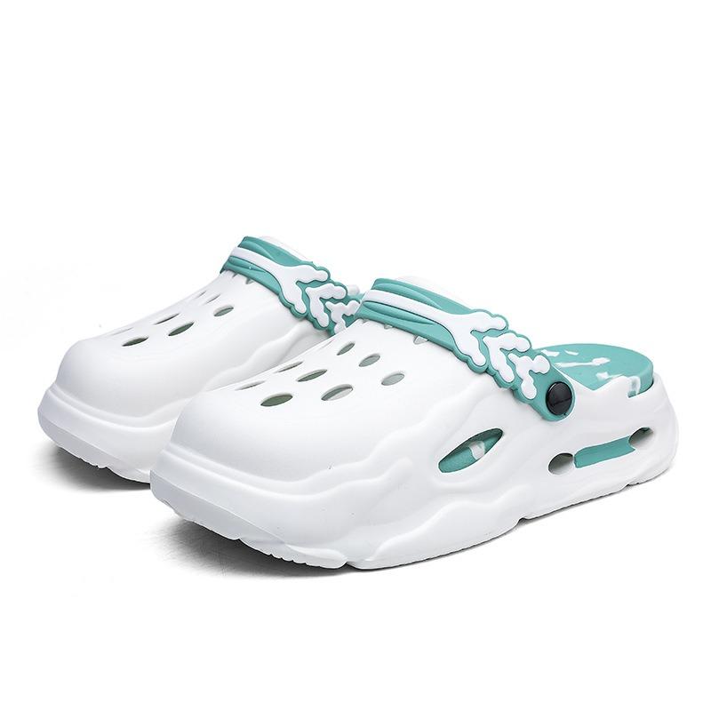 Personalized Couple EVA Hole Shoes Non-slip Wear-resistant Soft Elastic Heightening Sole Simple Leisure Outdoor