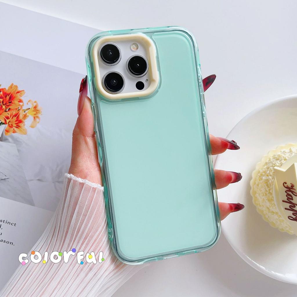 Fresh Macaron Colored Clear Hard Case PC+TPU 2in1 Protective Back Cover for iPhone 17 16e 16 15 14 Plus 13 12 11 Pro Max