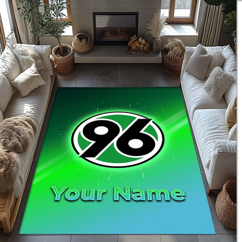 Hannover 96 Printed Crystal Velvet Rug Non‑Slip Crystal Velvet Carpet For Sofa Bedroom Indoor Home Decoration