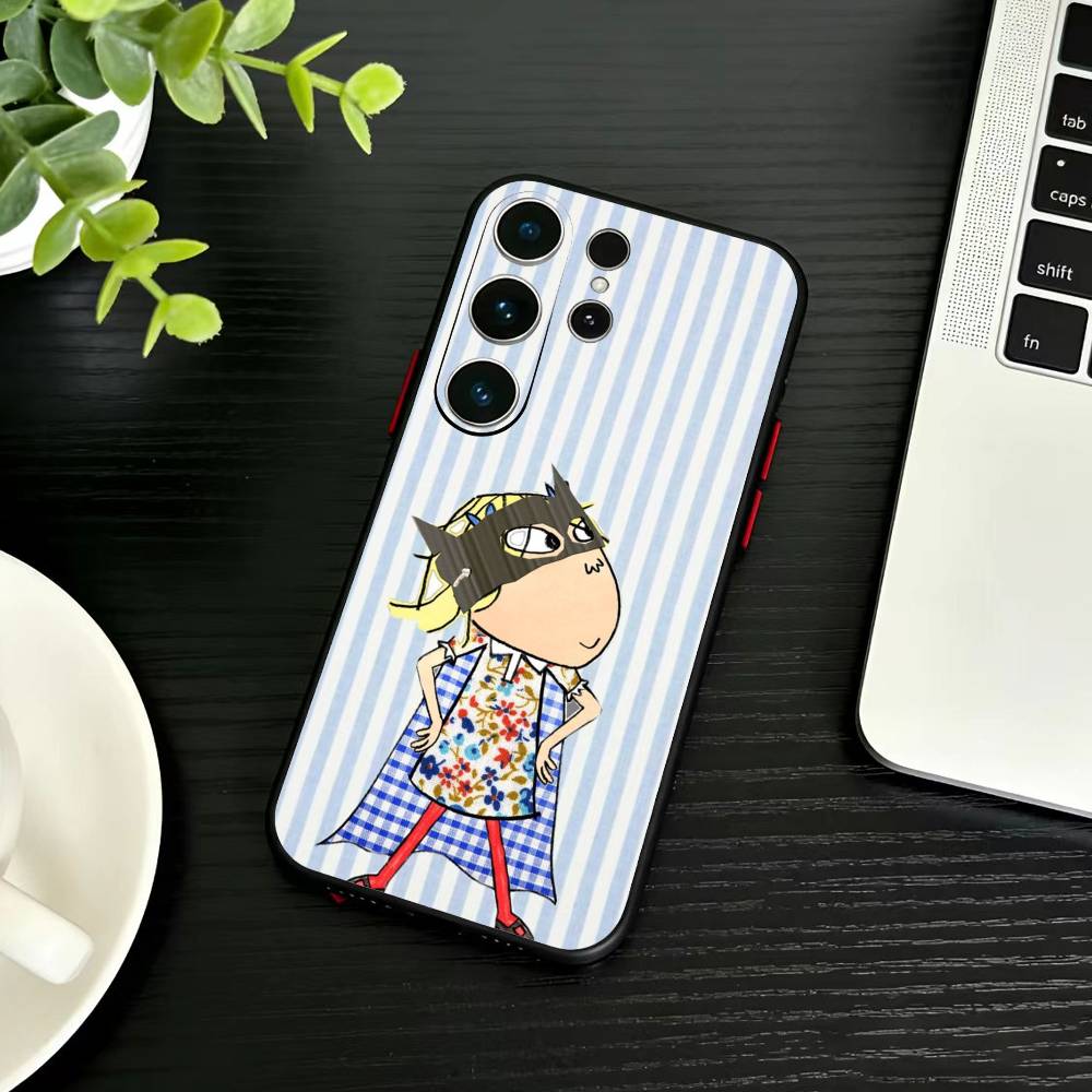 D-Charlie and Lola Cartoon Phone Case For Samsung S26,S25,S24,S23,S22,S21,S20,S30,Ultra,Plus,Fe,Note,5G Black Cover