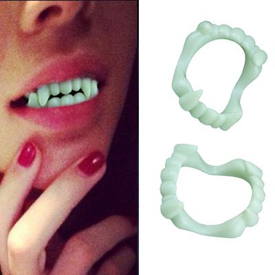 1~10PCS Vampire Luminous Fake Teeth For People Glow In The Dark Gag Terrorist Funny Toy For Halloween Party Cosplay Prop