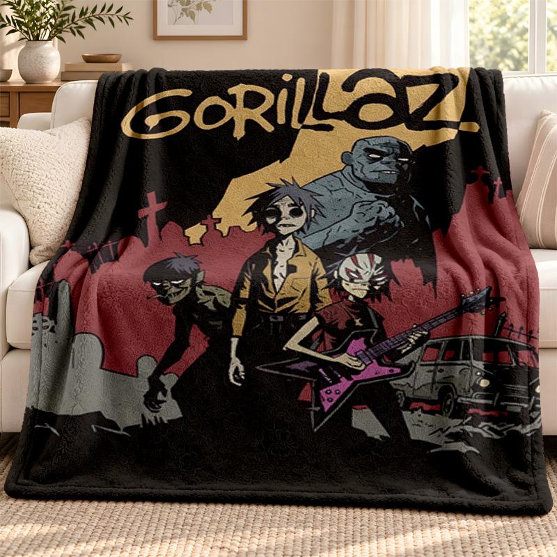 Gorillaz Blanket Flannel Blanket Soft Cozy Plush Throw for Sofa Bed Lightweight Home Decoration Outdoor Camping