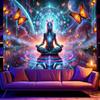 Starry Meditation Fluorescent Tapestry Create a Peaceful OasisUV Tapestry Wall Hanging Bedroom Home Party Decoration