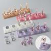 1 Set Transparent Aurora Nail Stand Magnetic False Nails Holder Press On Nail Display Nail Rack Acrylic Nail Training Manicure