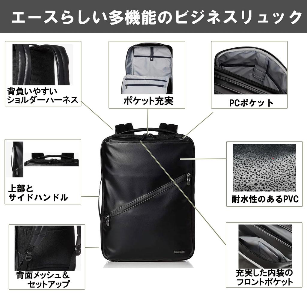 Ace Vitara WR Business B4 PC Setup Black Backpack, File, 13-inch Compatible, Function,