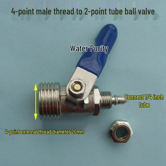 Three-Way Water Purifier Valve with 4 to 2 Points, 3 Points, and 2.5 Points Options - Internal/External Threads.