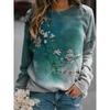GMXIA Spring and Autumn Women's Retro Casual Fashion Crewneck National Style Hoodie