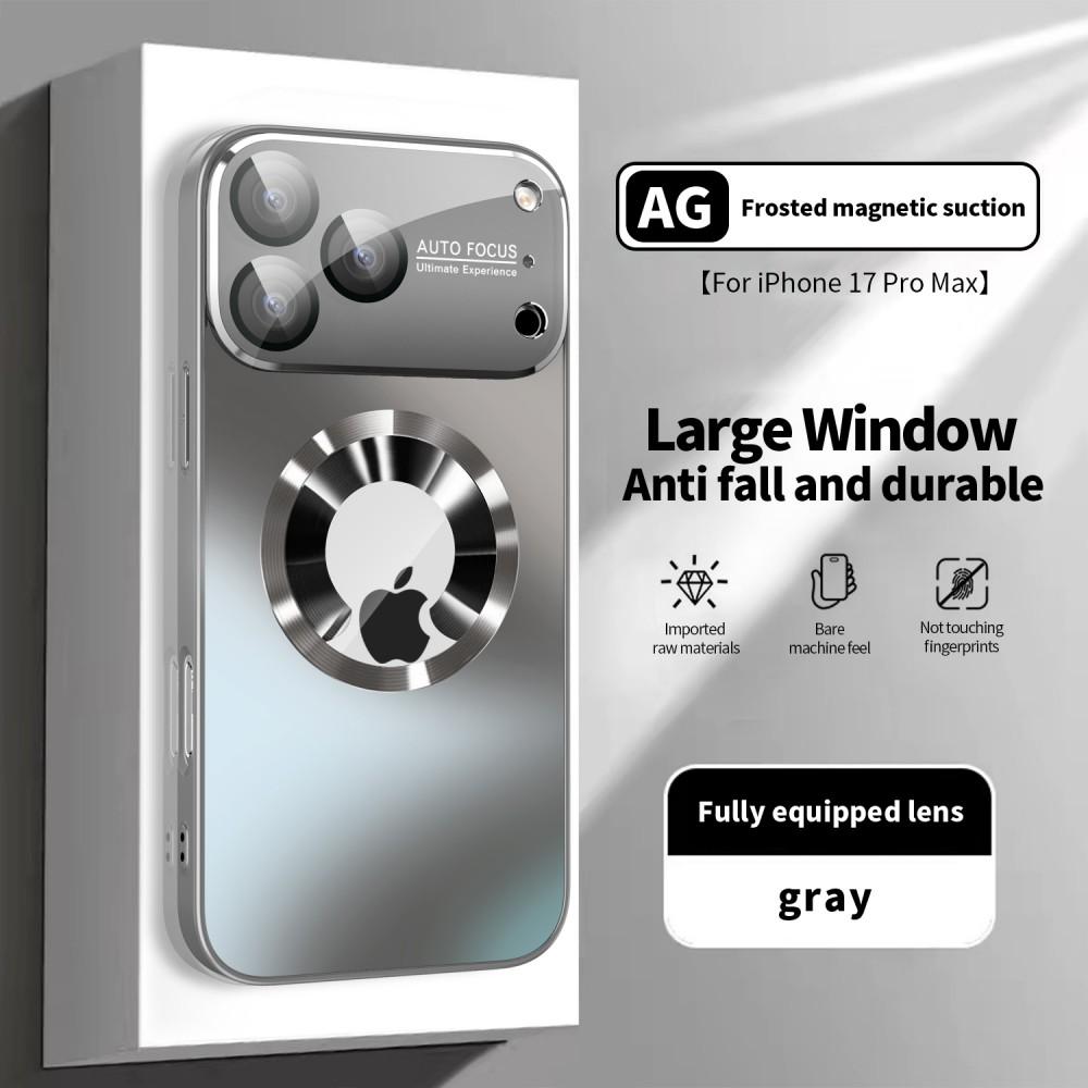 Titanium Metallic Luxury Matte Case For iPhone 17 12 13 14 15 16 Pro Max Plus For Magsafe Glass Lens Camera Protection Cover