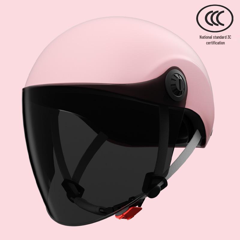 GB 3C Certified Unisex Electric Vehicle Helmet - Summer & All-Season Motorcycle Safety Half Helmet