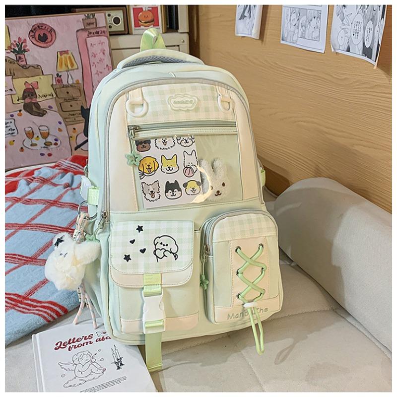 Cute cartoon ins wind schoolbag Girls college wind backpack Junior high school students lightweight largecapacity backpack