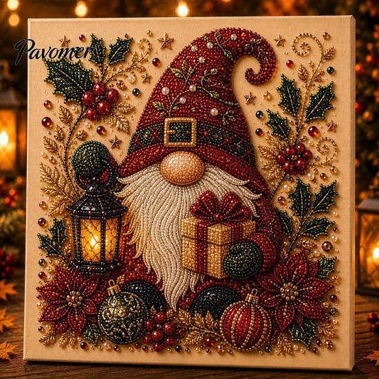 Relaxing Hobby for Adults Xmas Faux Pearl Painting Kit, Christmas 3D Art DIY Winter Scene Set Holiday Craft Project Adults, Festive Home Wall Decor