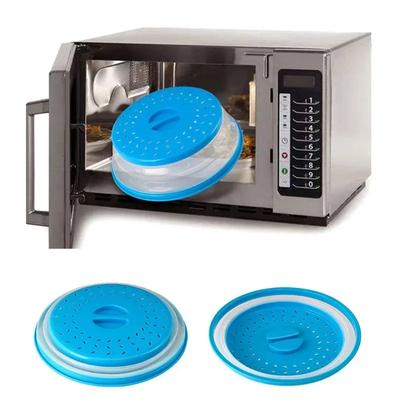 Microwave Splatter Cover Collapsible Food Plate Cover Drainer Basket Microwave Heating Splash-proof Cover Kitchen Cooking Lid