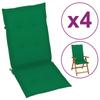 Day and Night - Day and Night High Back Garden Chair Cushion 4 Pcs Green Fabric 120x50x3cm