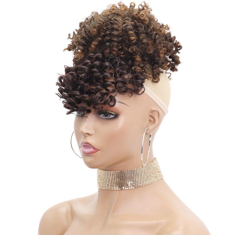 

MERISIHAIR Короткие синтетические черные вьющиеся накладные челки на клипсе для женщин, заколки для волос в наращивании волос, накладные челки, натуральный парик