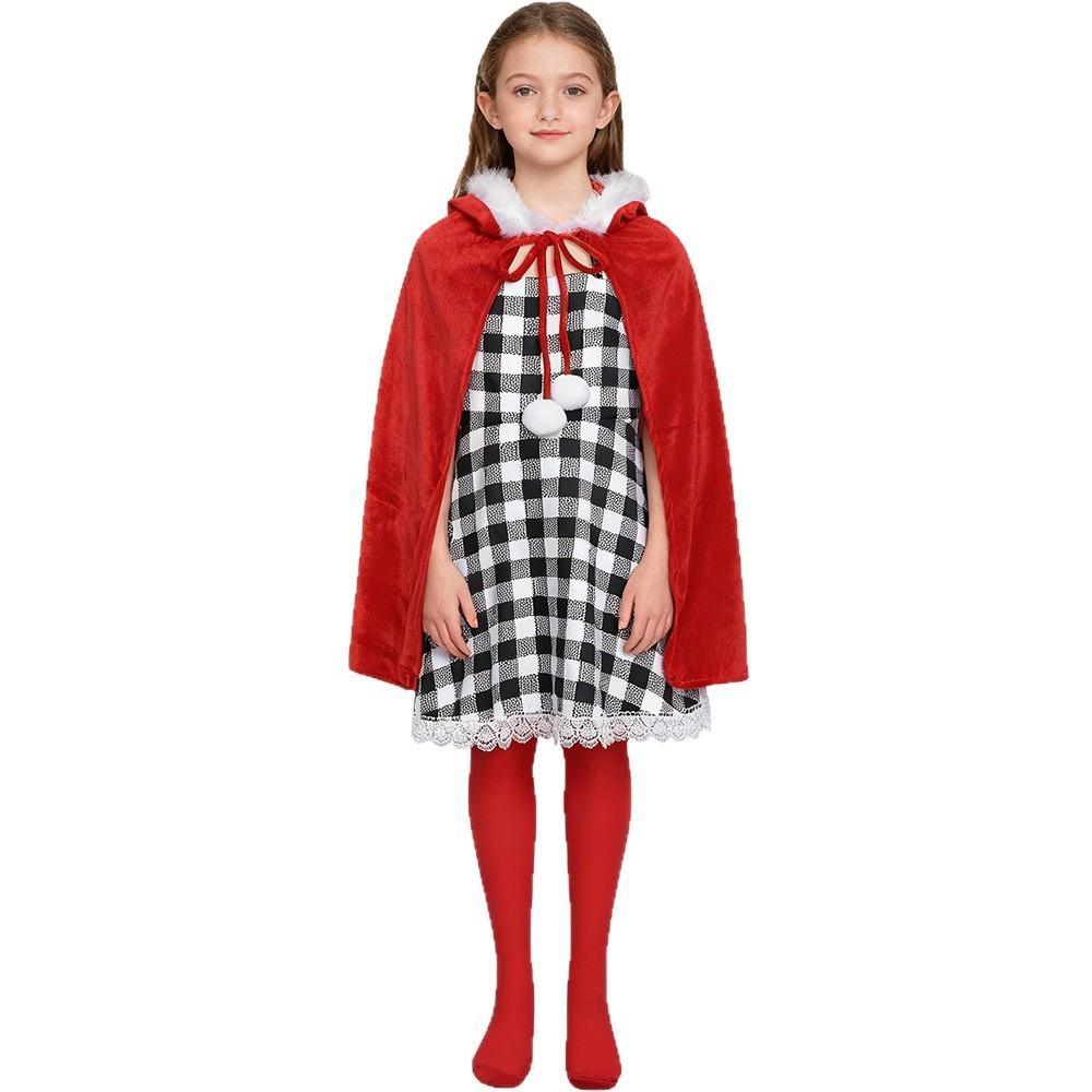 How The Grinch Stole Christmas Cindy Cosplay Costume For Girls With Soft Polyester Fabric For Holiday Performance