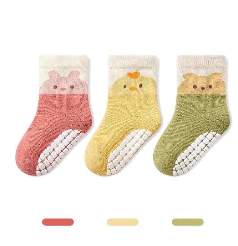 Podzimní Zimní Protiskluzové Kreslené Dětské Podlahové Ponožky - Bavlna Třídy A pro Kluky a Holky