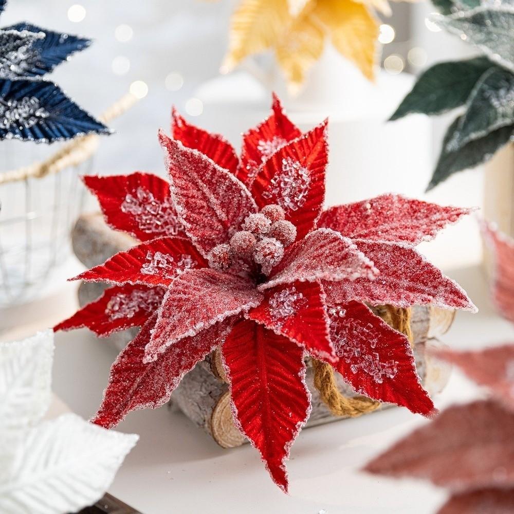 Realistic Simulated Flower Luxurious Artificial Flower Xmas Tree Ornaments  Christmas Decoration