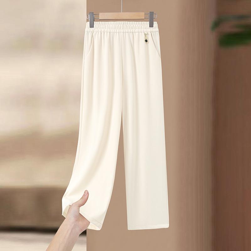 Summer Elastic Waist High-Waist Women s Casual Straight-Leg Trousers XXL (110-125 jin)