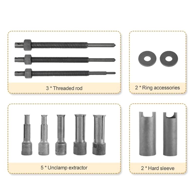 Blind Hole Collet Bearing Puller Set,12Pcs 9-23mm Inner Bearing Extractor Motorcycle Bearing Removal Tool